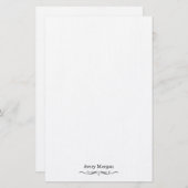 王室のエレガントラグジュアクラシックルパーソナライズされたBLACK 便箋 (正面/裏面)