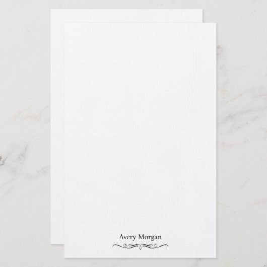 王室のエレガントラグジュアクラシックルパーソナライズされたBLACK 便箋 (正面/裏面)