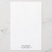 王室のエレガントラグジュアクラシックルパーソナライズされたBLACK 便箋 (正面)