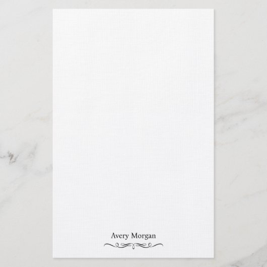 王室のエレガントラグジュアクラシックルパーソナライズされたBLACK 便箋 (正面)