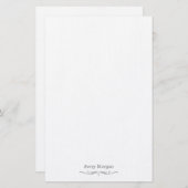 王室のエレガントラグジュアリースモキーグレイパーソナライズされた 便箋 (正面/裏面)