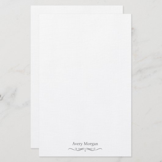 王室のエレガントラグジュアリースモキーグレイパーソナライズされた 便箋 (正面/裏面)