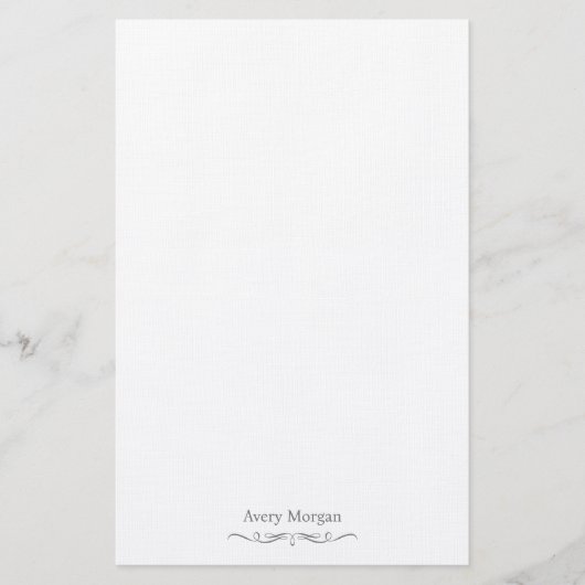 王室のエレガントラグジュアリースモキーグレイパーソナライズされた 便箋 (正面)
