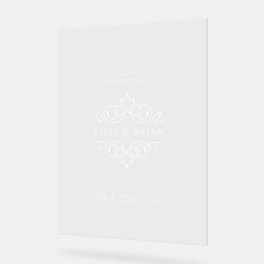 王室のエレガント最高の日結婚前 アクリルサイン (傾斜)