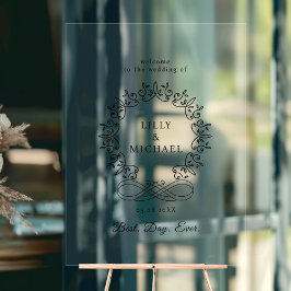 王室のエレガント最高の日結婚前 アクリルサイン