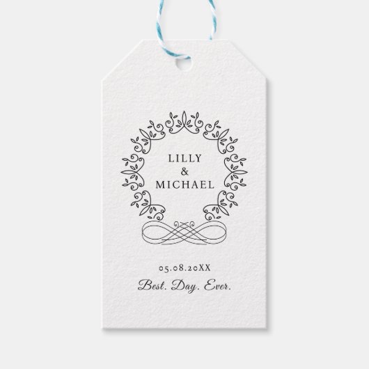 王室のエレガント最高の日結婚前 ギフトタグ (正面)