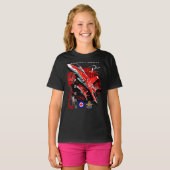 王室のカナダ空軍CF-18ホーネットジェット戦闘機 Tシャツ (正面フル)