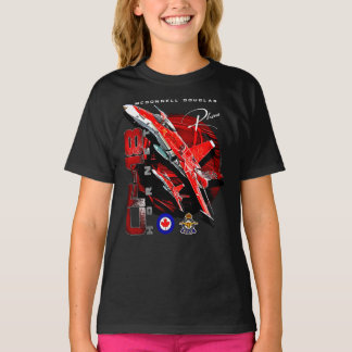 王室のカナダ空軍CF-18ホーネットジェット戦闘機 Tシャツ
