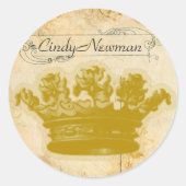 王室のクラウンのカスタマイズ可能なシールまたは封筒用シール ラウンドシール (正面)