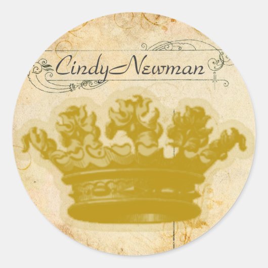 王室のクラウンのカスタマイズ可能なシールまたは封筒用シール ラウンドシール (正面)