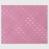王室のクラウンピンクシルバーフローラシャイニービップ ラッピングペーパー (フラット)