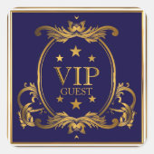 王室のクラウンブルーと金ゴールドが結婚VIP スクエアシール (正面)