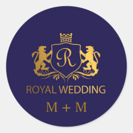 王室のクラウンブルーと金ゴールドライオンズ結婚ズカスタム ラウンドシール