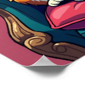 王室のコルギと王冠 – アおもしろいポップ・アートのート ポスター (角)