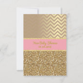 王室のサンキューカードピンク金ゴールドグリッタークラウン サンキューカード (裏面)