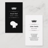 王室のシェフ – プロフェッショナルモダン白黒 名刺 (正面/裏面)