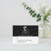 王室のスカルウェディングRSVP エンクロージャーカード (スタンド正面)