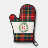王室のスチュワートクリスマスモノグラムプレイドリース 鍋つかみ (正面)
