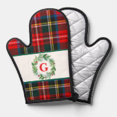 王室のスチュワートクリスマスモノグラムプレイドリース 鍋つかみ (正面/裏面)