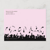 王室のストライプ卒業発表（ピンク） インビテーションポストカード (裏面)