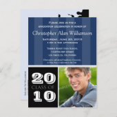 王室のストライプ卒業発表（海軍） インビテーションポストカード (正面/裏面)