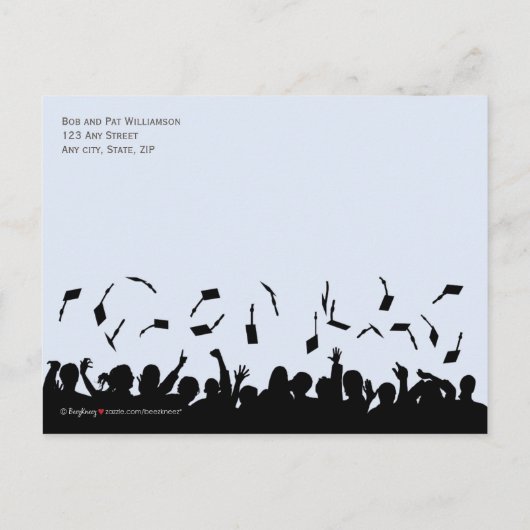 王室のストライプ卒業発表（海軍） インビテーションポストカード (裏面)