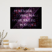 王室のストライプDesiderata詩の抜粋 ポスター (キッチン)