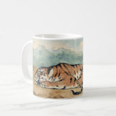 王室のタイガー、ユージーン・デラフランスのクロワ、水彩 コーヒーマグカップ (正面左)