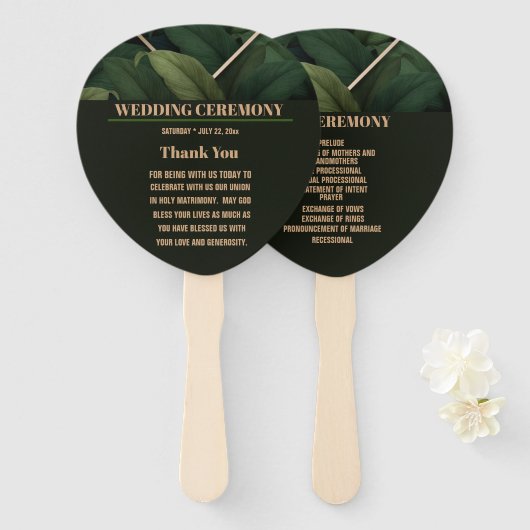 王室のダークグ葉ロン結婚グの儀式 ハンドファン (正面&裏面)