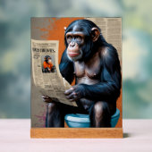 王室のチンプアートポップ・アートのアートチンパンジーリアル アクリルサイン (ニュートラル)