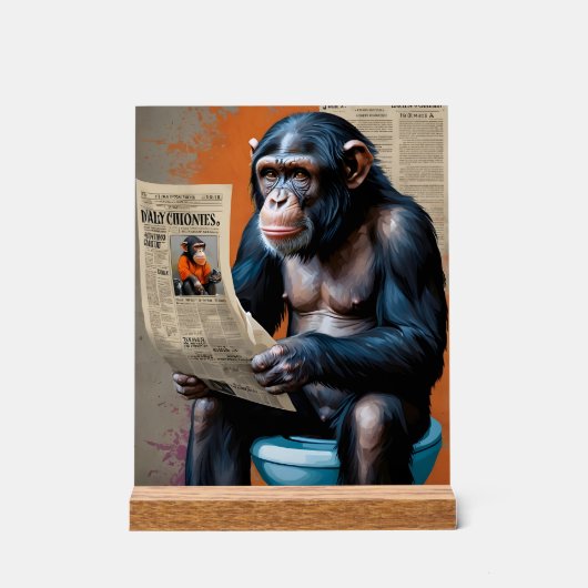 王室のチンプアートポップ・アートのアートチンパンジーリアル アクリルサイン (正面)