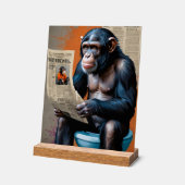 王室のチンプアートポップ・アートのアートチンパンジーリアル アクリルサイン (傾斜)