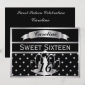 王室のティアラSweet sixteen招待状カスタマイズ 招待状 (正面/裏面)