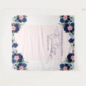 王室のバラブルーとコーラルフローラ結婚の背景 タペストリー (正面(横))