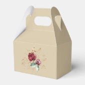 王室のバーグンディ金ゴールド花モノグラム結婚ズ フェイバーボックス (裏面サイド)