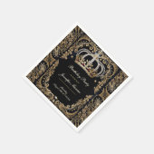 王室のバースデーパーティークラウン華美招待状 スタンダードカクテルナプキン (角)