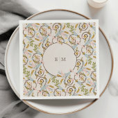 王室のビクトリアンエレガント結婚フローラ スタンダードカクテルナプキン