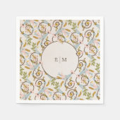 王室のビクトリアンエレガント結婚フローラ スタンダードカクテルナプキン (正面)