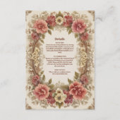 王室のビクトリアンフローラ結婚オーナメント エンクロージャーカード (正面)