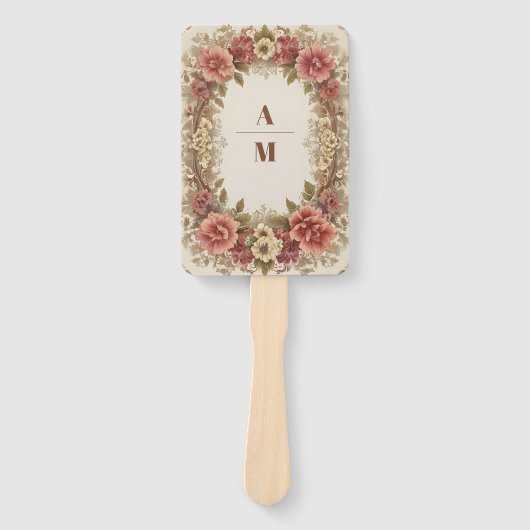 王室のビクトリアンフローラ結婚オーナメント ハンドファン (正面)