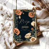 王室のビクトリアン結婚お洒落結婚フローラ 出欠カード