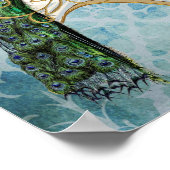 王室のピーコックブルーパーソナライズされたアニバーサリーポスター ポスター (角)