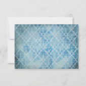 王室のピーコックブルーRSVPカード 出欠カード (裏面)