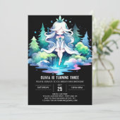 王室のファンタジープリンセス誕生日 招待状 (スタンド正面)