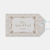 王室のフルーアデリスアールデコ金ゴールドホワイト20結婚s ギフトタグ (正面(横))