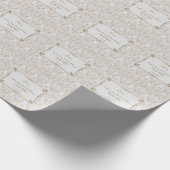 王室のフルーアデリスアールデコ金ゴールドホワイト20結婚s ラッピングペーパー (角)