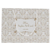 王室のフルーアデリスアールデコ金ゴールドホワイト20結婚s ラージペーパーバッグ (裏面)