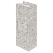 王室のフルーアデリスアールデコ金ゴールドホワイト20結婚s ワインギフトバッグ (裏面アングル)