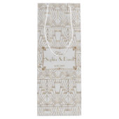 王室のフルーアデリスアールデコ金ゴールドホワイト20結婚s ワインギフトバッグ (裏面)