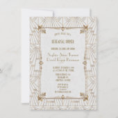 王室のフルーアデリスアールデコ金ゴールドリハーサルディナー 招待状 (正面)